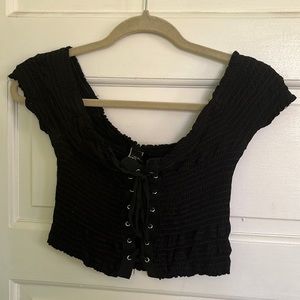 Windsor Black Crop Top - Size Large